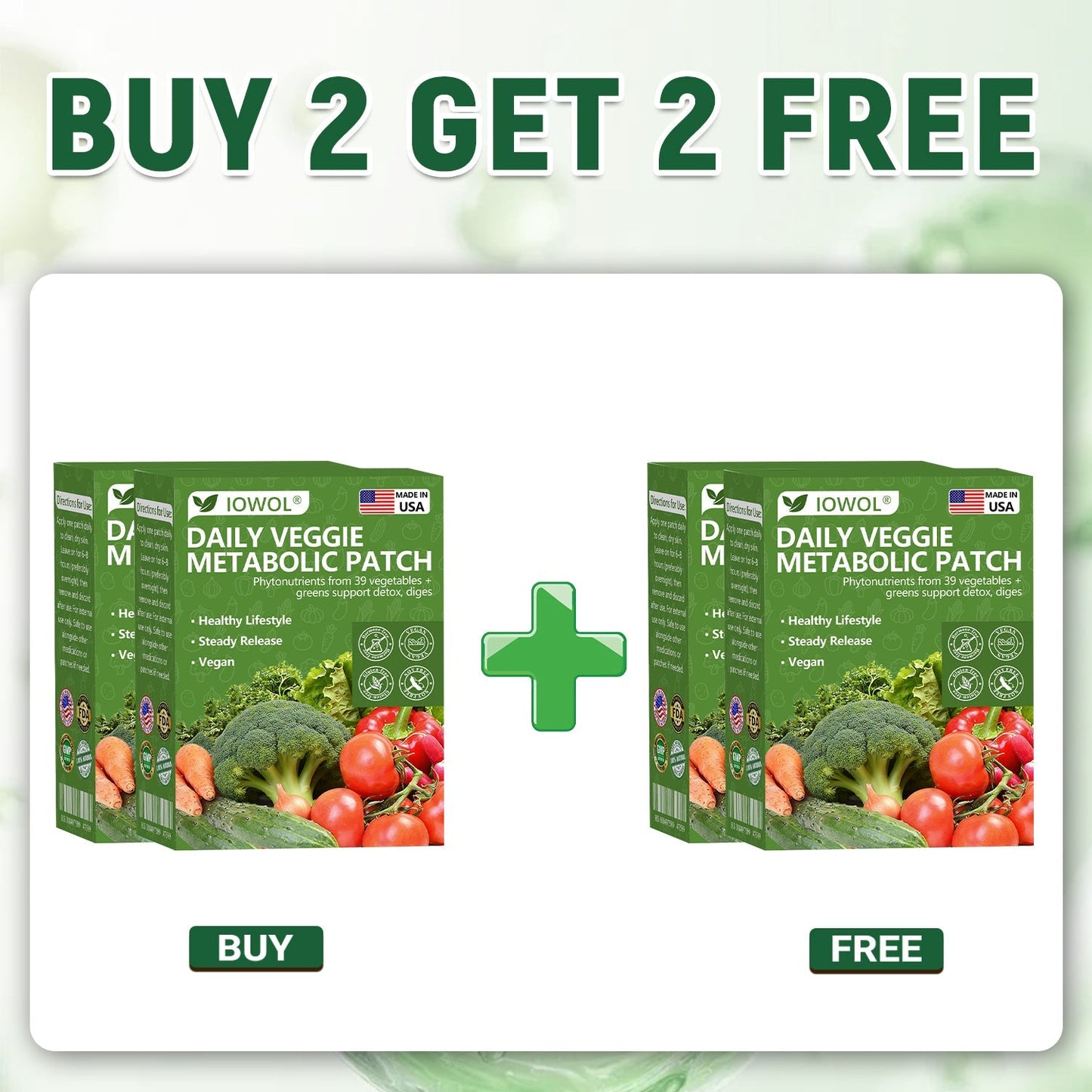 🥦Offizieller Shop | IOWOL® Daily Vegetable Metabolism Tablets enthalten Bio-Gemüseextrakte und Phytate aus 39 verschiedenen Gemüse- und Kräutersorten.