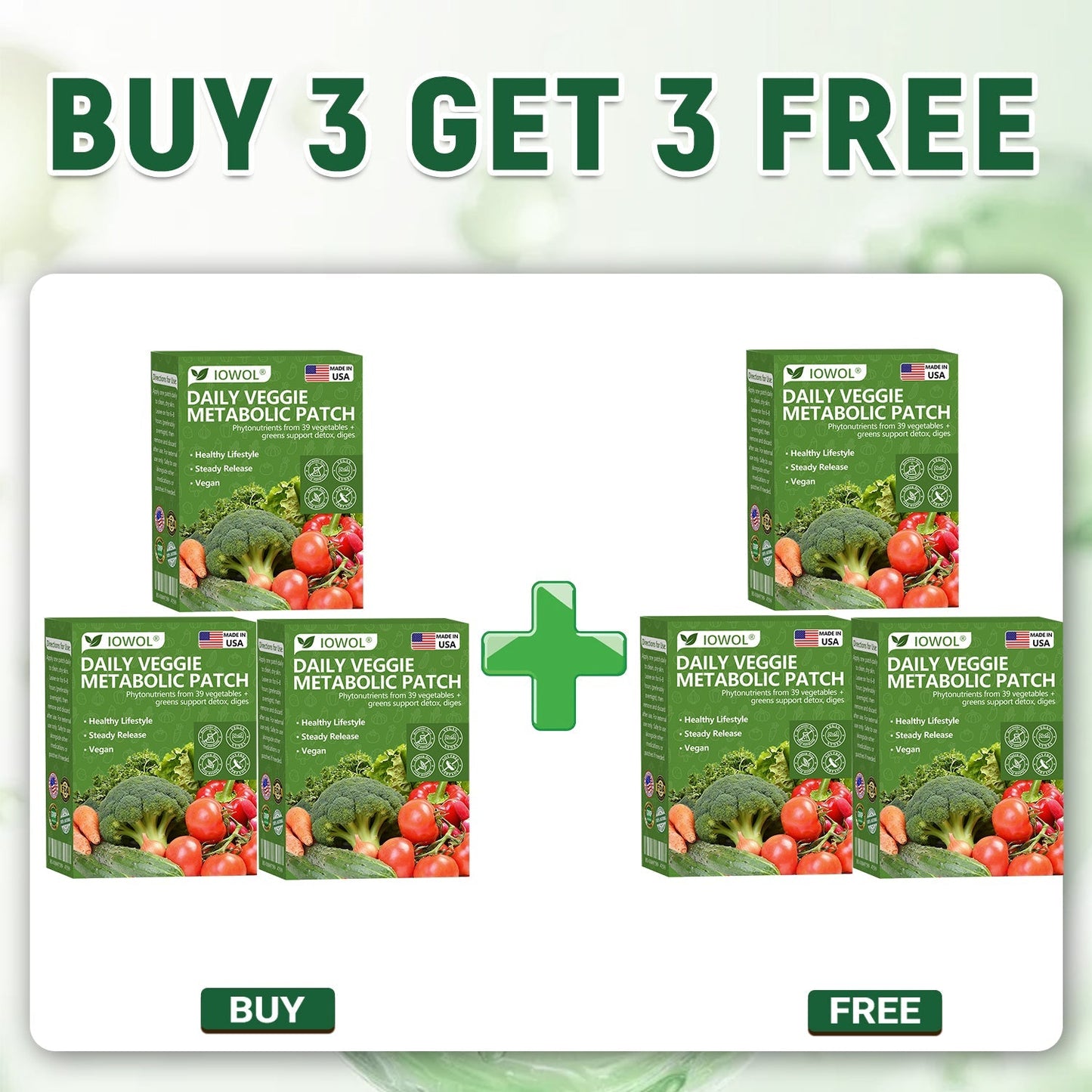 🥦Offizieller Shop | IOWOL® Daily Vegetable Metabolism Tablets enthalten Bio-Gemüseextrakte und Phytate aus 39 verschiedenen Gemüse- und Kräutersorten.