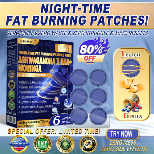 IOWOL®-Pflaster zur Fettverbrennung über Nacht! Keine Tabletten, kein Abfall, keine Mühe – und 100 % Ergebnisse.